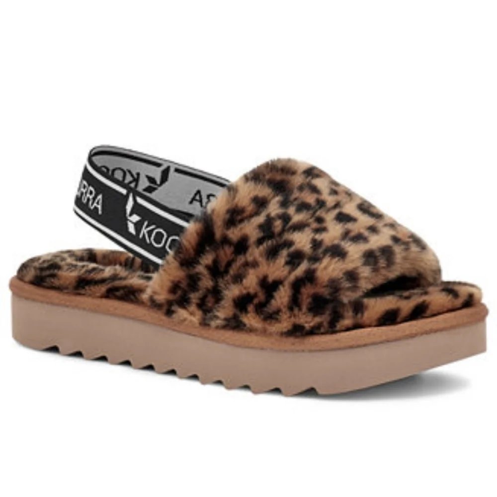 UGG Kookaburra Leopard Print Fuzzy Slide Sandals Size Women's 11 - Picture 1 of 17